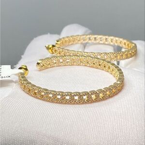 Fallon Goldplated & Cubic Zirconia Hoop Earrings